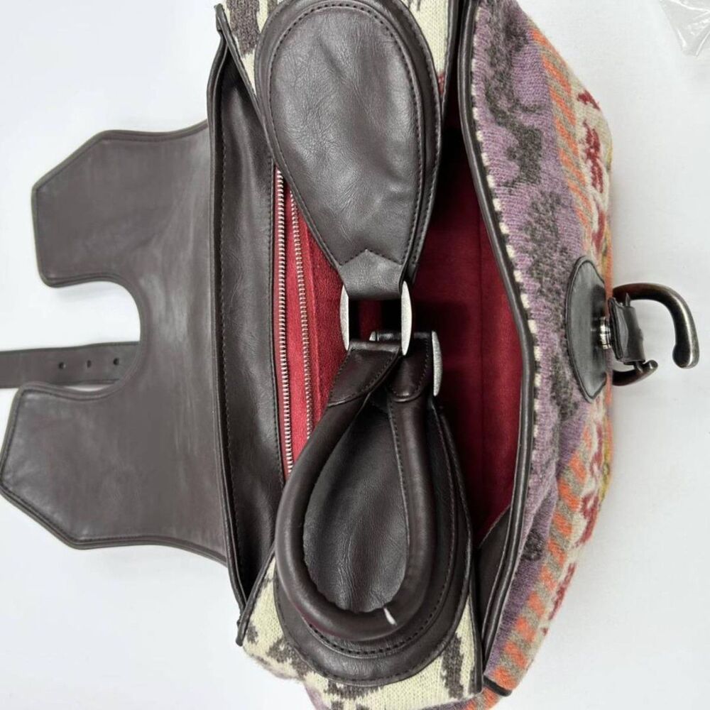 Stella McCartney RARE Y2K Multi-Color Aztec Tweed & Vegan Leather Shoulder Bag - Picture 8 of 14